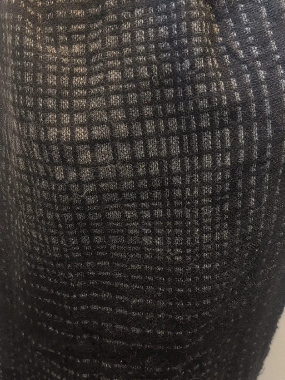 Johnston & Murphy Black Textured Grid Scarf